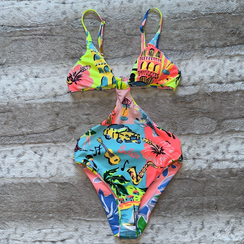 NEW🌸MAAJI Selvatik Mimi Reversible Trikini Cheeky Cut One Piece Swimsuit Size S - Picture 12 of 15